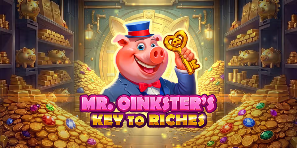 Mr. Oinkster's Key to Riches by Booming, available for your casino platform
