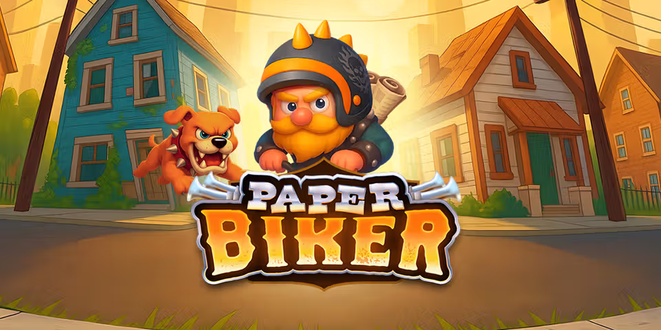 Paper Biker by Bullshark, available for your casino platform