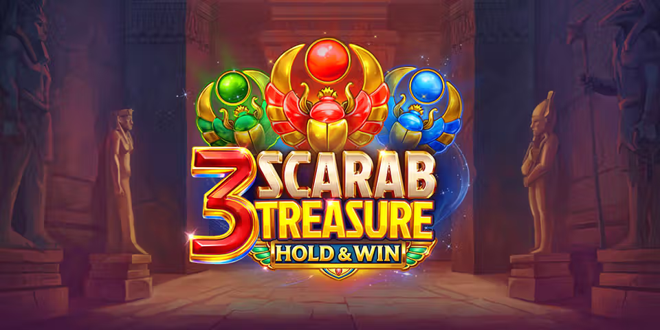 3 Scarab Treasure: Hold & Win by Clawbuster, available for your casino platform