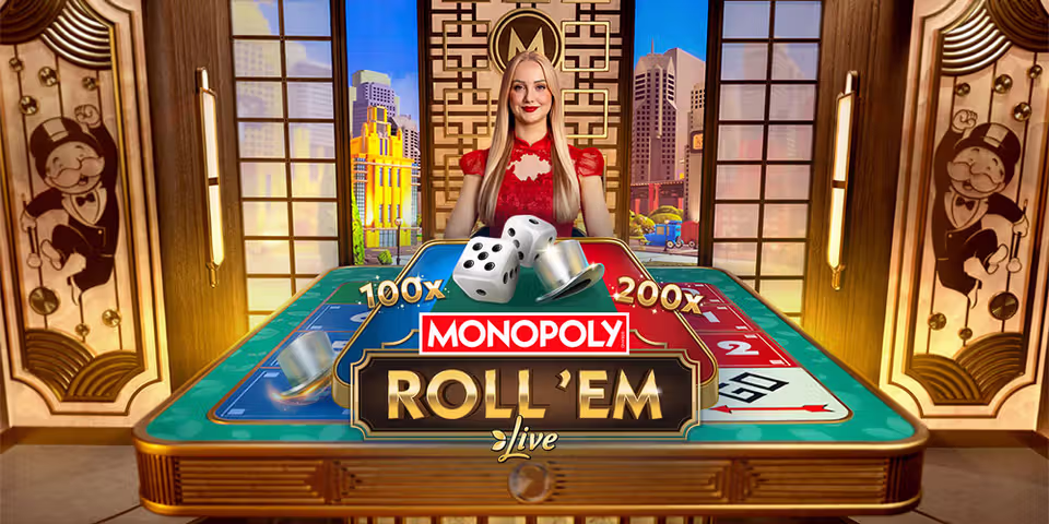 MONOPOLY Roll 'em by Evolution, available for your casino platform