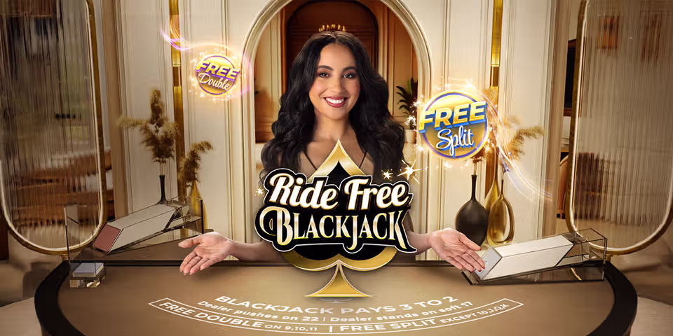 Ride Free Blackjack Gold by Ezugi, available for your casino platform
