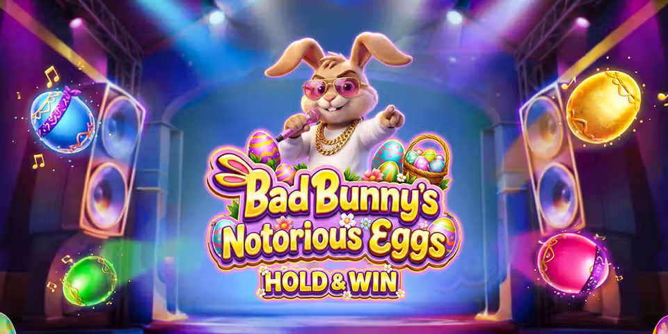 Bad Bunny's Notorious Eggs Hold and Win by GameTimeTec, available for your casino platform