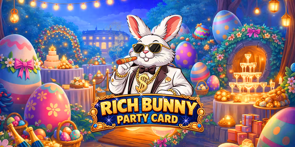Rich Bunny Party Card by GameTimeTec, available for your casino platform