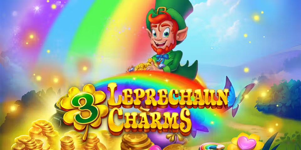 3 Leprechaun Charms by Iron Dog Studio, available for your casino platform