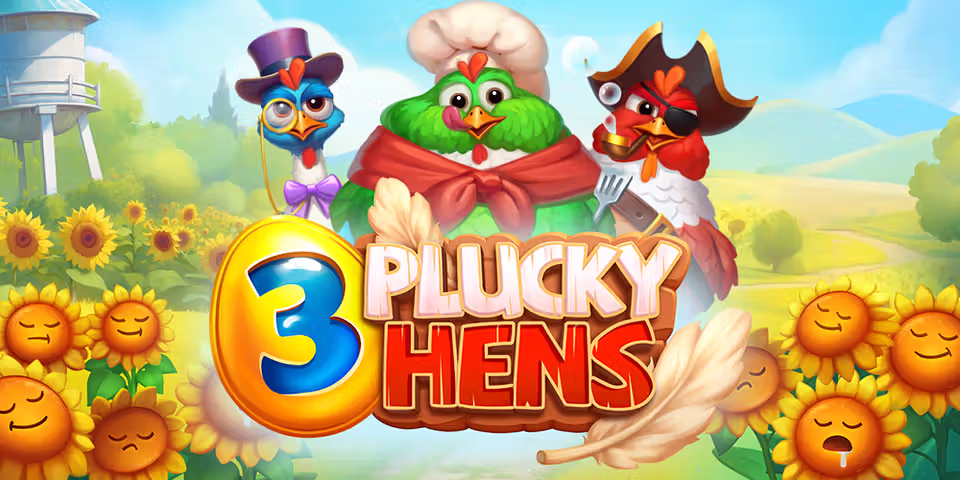 3 Plucky Hens by Iron Dog Studio, available for your casino platform
