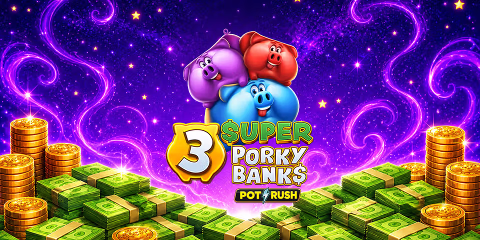 3 Super Porky Banks by Iron Dog Studio, available for your casino platform