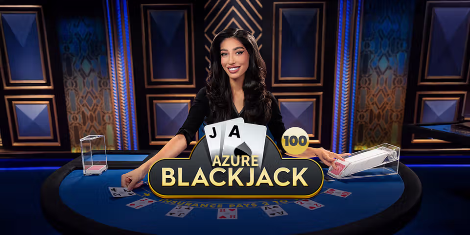 Blackjack 100 Azure by Pragmatic Play Live, available for your casino platform