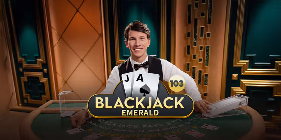 Blackjack 103 Emerald by Pragmatic Play Live, available for your casino platform