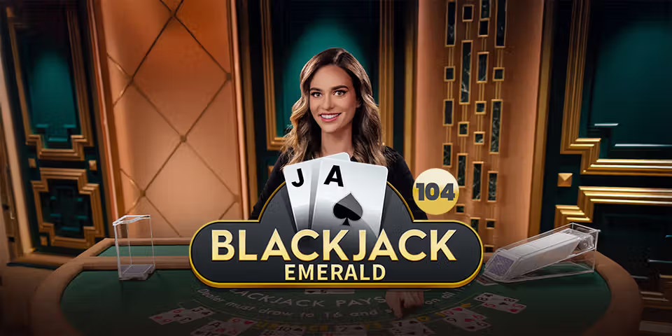 Blackjack 104 Emerald by Pragmatic Play Live, available for your casino platform