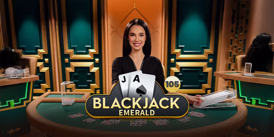 Blackjack 105 Emerald by Pragmatic Play Live, available for your casino platform