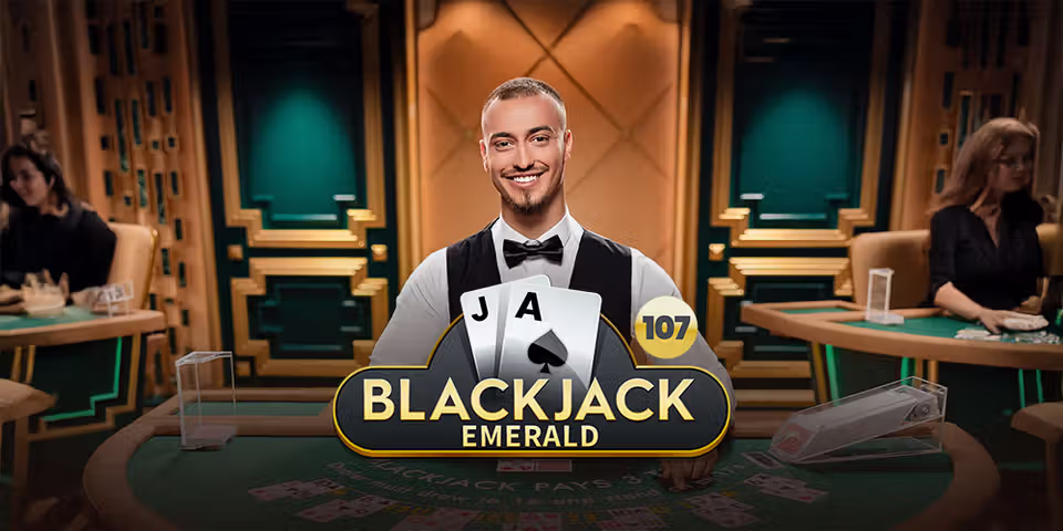 Blackjack 107 Emerald by Pragmatic Play Live, available for your casino platform