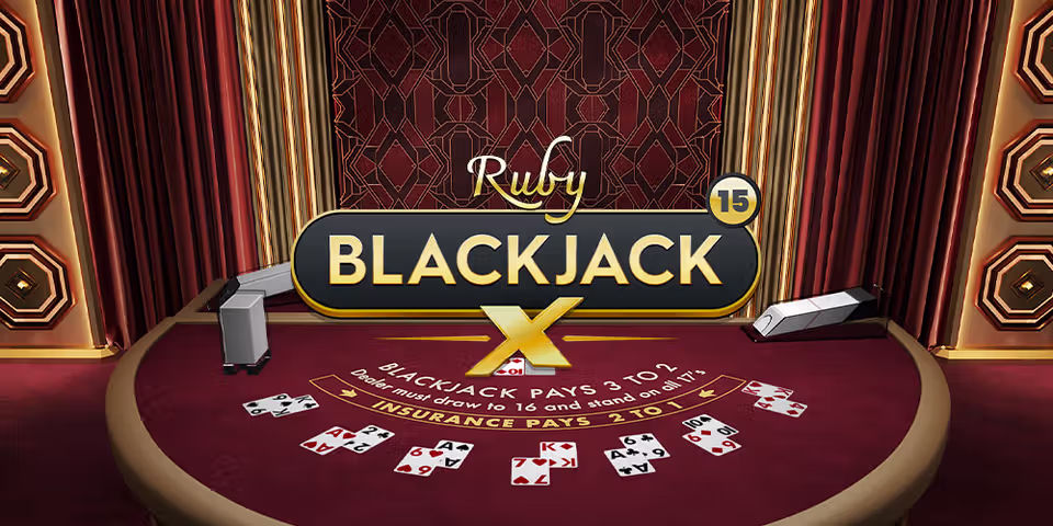 Blackjack X 15 Ruby by Pragmatic Play Live, available for your casino platform