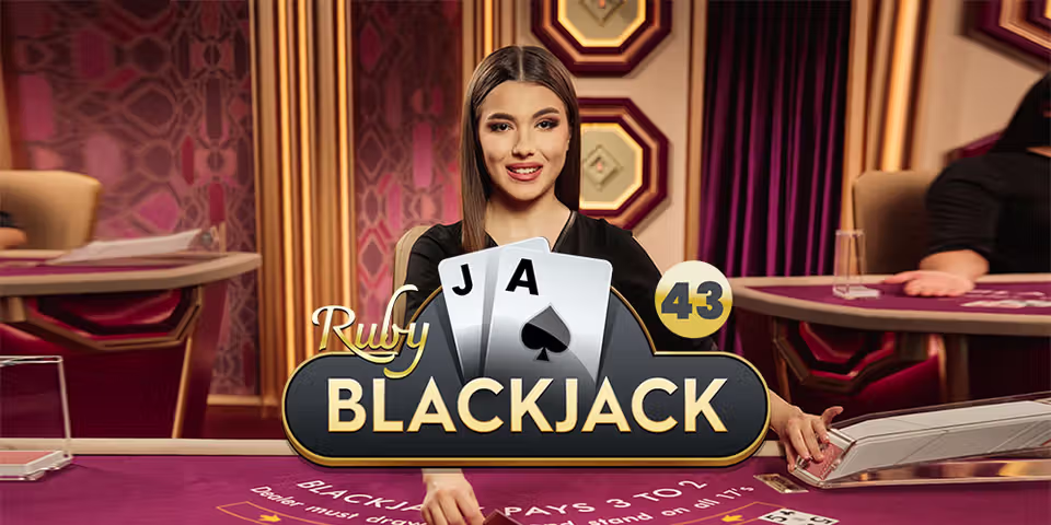 Blackjack 43 Ruby by Pragmatic Play Live, available for your casino platform