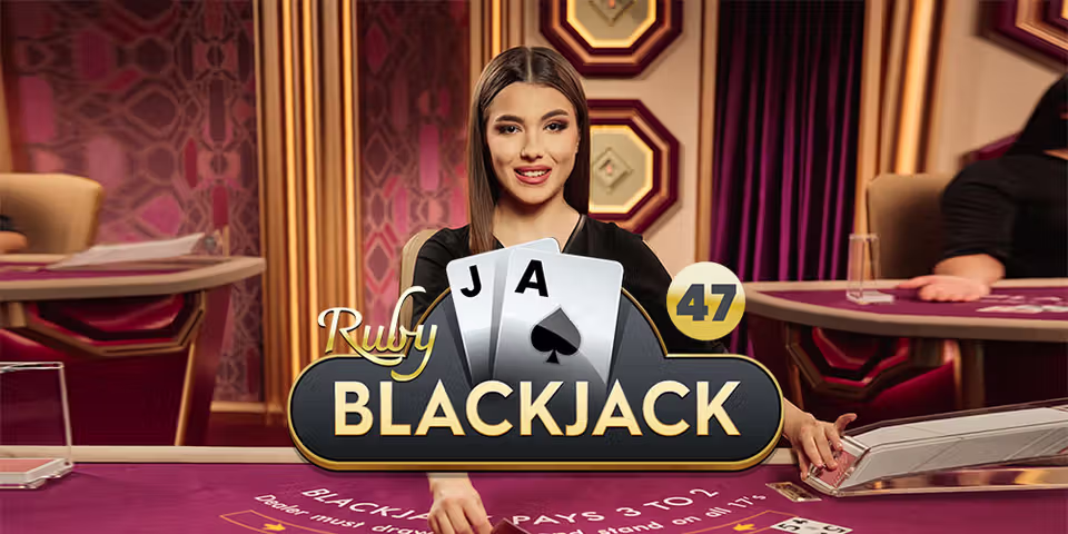 Blackjack 47 Ruby by Pragmatic Play Live, available for your casino platform