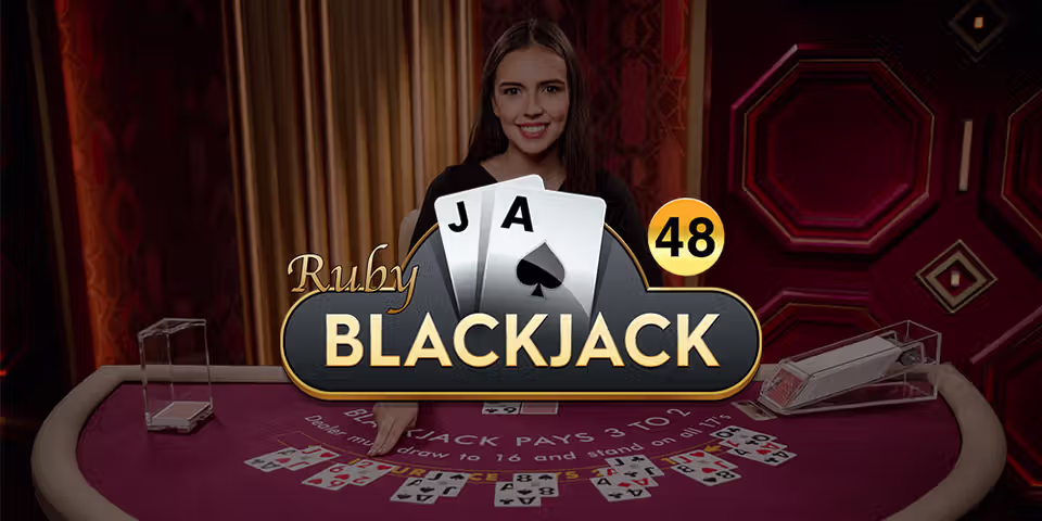 Blackjack 48 Ruby by Pragmatic Play Live, available for your casino platform