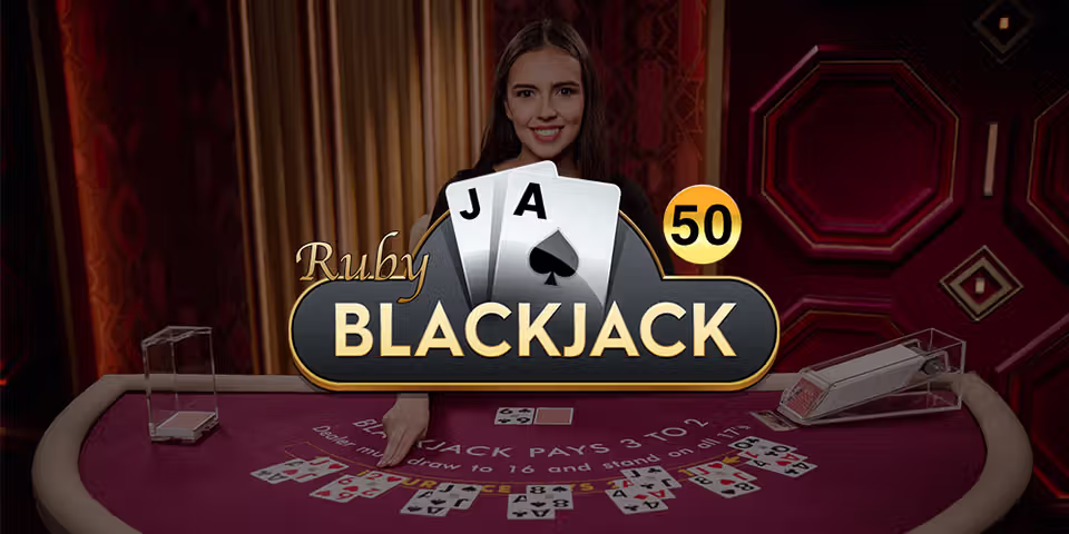 Blackjack 50 Ruby by Pragmatic Play Live, available for your casino platform