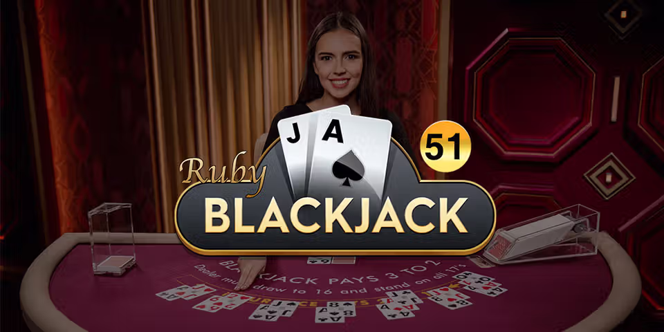 Blackjack 51 Ruby by Pragmatic Play Live, available for your casino platform