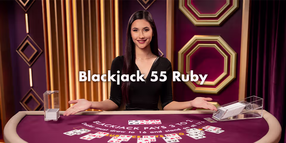 Blackjack 55 Ruby by Pragmatic Play Live, available for your casino platform