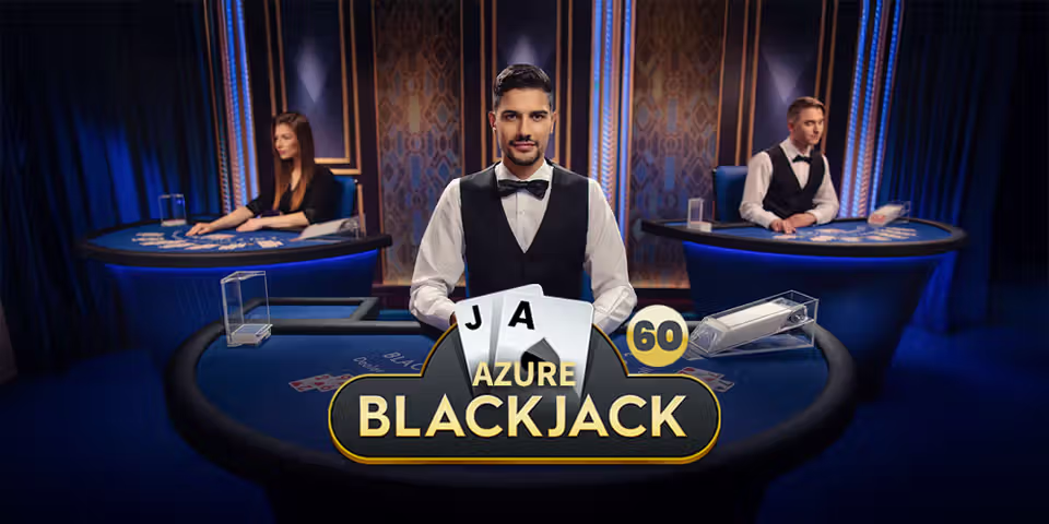 Blackjack 60 Azure by Pragmatic Play Live, available for your casino platform