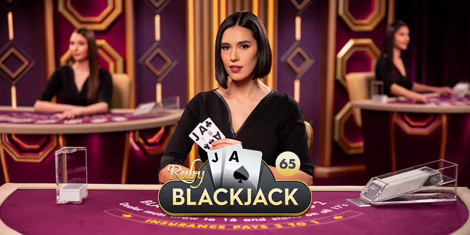 Blackjack 65 Ruby by Pragmatic Play Live, available for your casino platform