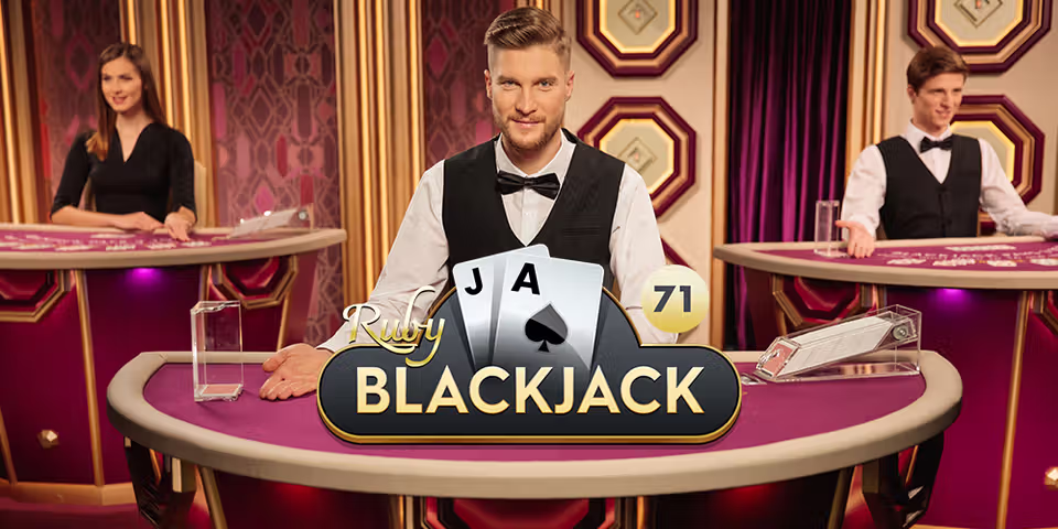 Blackjack 71 Ruby by Pragmatic Play Live, available for your casino platform