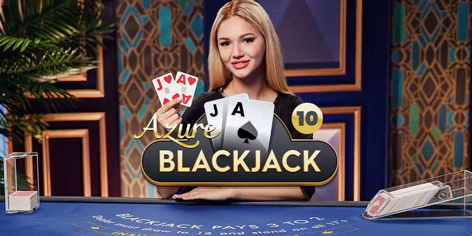 Blackjack 10 Azure by Pragmatic Play Live, available for your casino platform