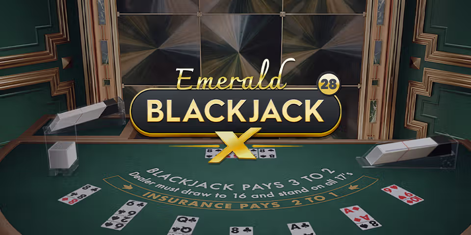 Blackjack X 28 Emerald by Pragmatic Play Live, available for your casino platform