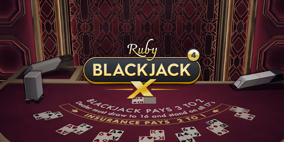 Blackjack X 4 Ruby by Pragmatic Play Live, available for your casino platform