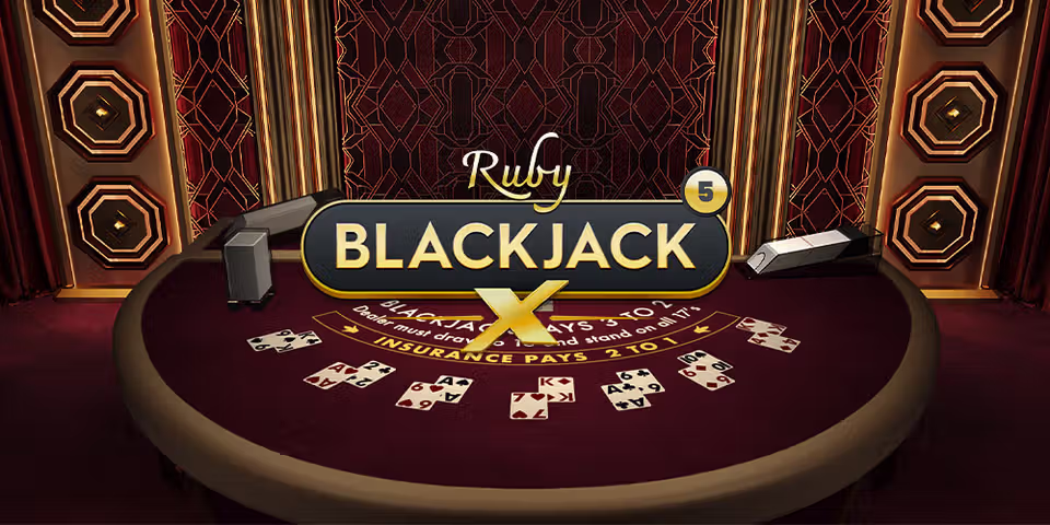 Blackjack X 5 Ruby by Pragmatic Play Live, available for your casino platform