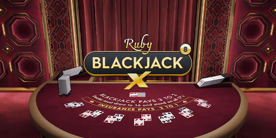 Blackjack X 8 Ruby by Pragmatic Play Live, available for your casino platform