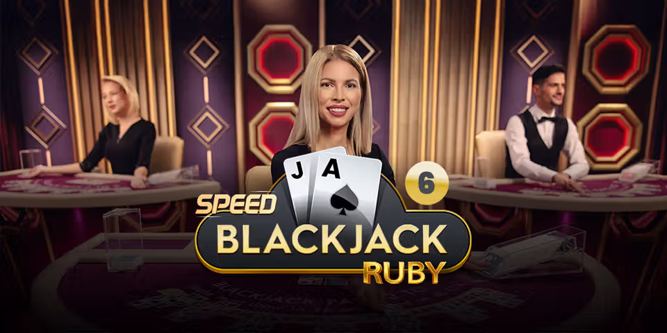 Speed Blackjack 6 Ruby by Pragmatic Play Live, available for your casino platform