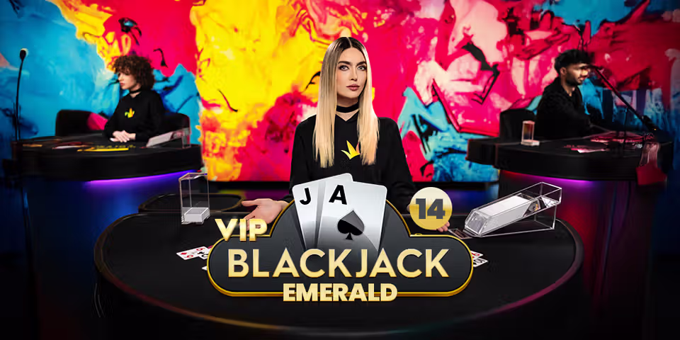 VIP Blackjack 14 Emerald by Pragmatic Play Live, available for your casino platform