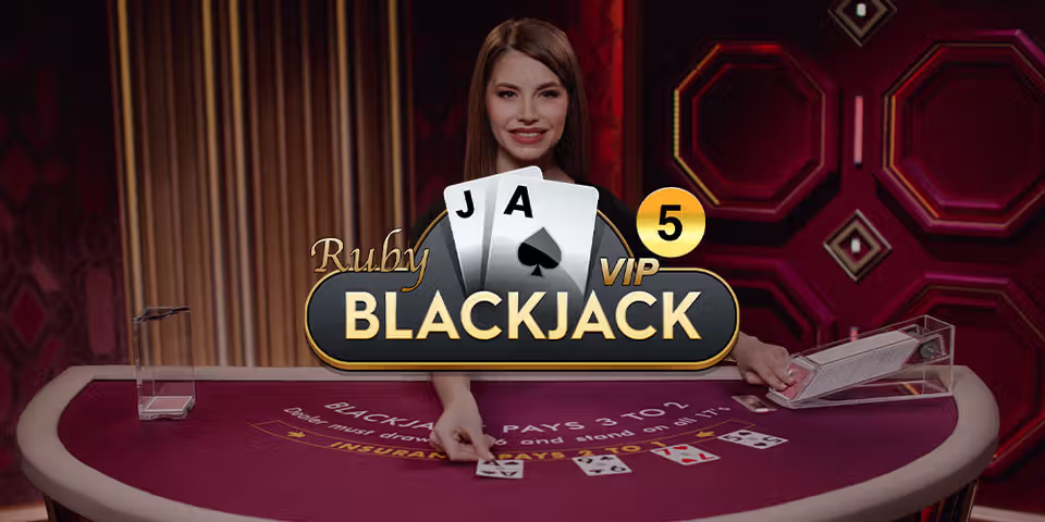 VIP Blackjack 5 Ruby by Pragmatic Play Live, available for your casino platform