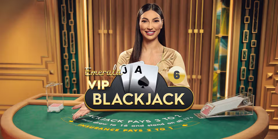 VIP Blackjack 6 Emerald by Pragmatic Play Live, available for your casino platform