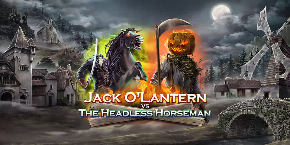 Jack O'Lantern vs The Headless Horseman by Redrake, available for your casino platform