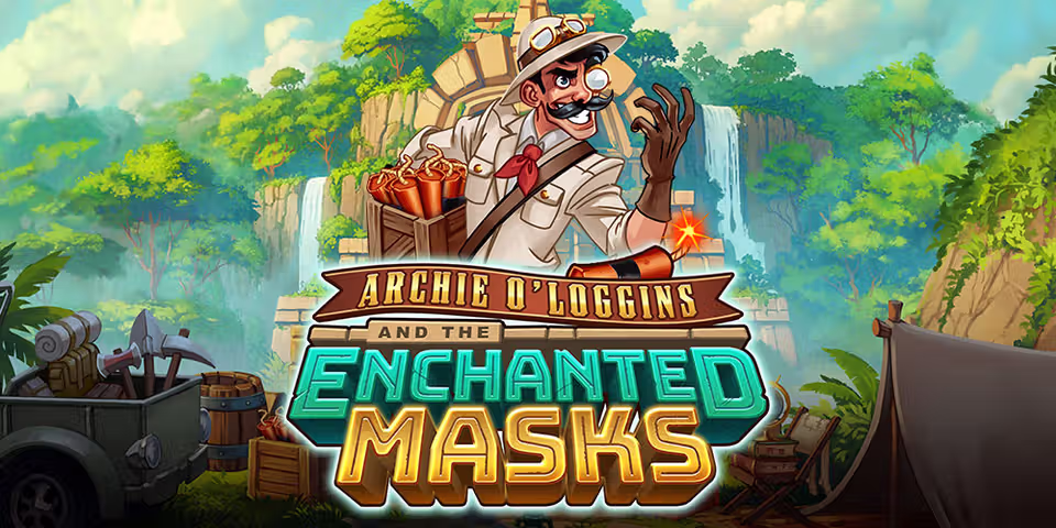 Archie O’Loggins and the Enchanted Masks by Thunderkick, available for your casino platform
