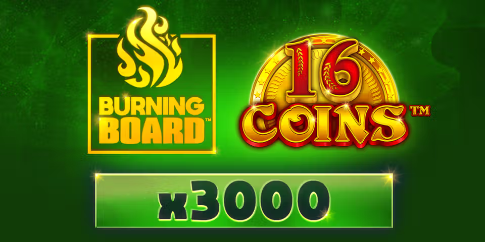 16 Coins Burning Board by VoltEnt, available for your casino platform