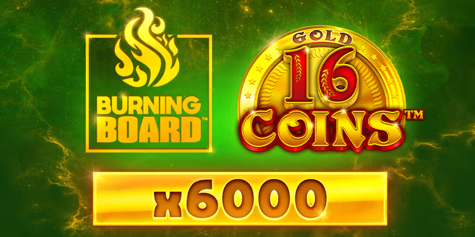 16 Coins Gold Burning Board by VoltEnt, available for your casino platform