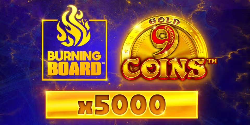 9 Coins Gold Burning Board by VoltEnt, available for your casino platform