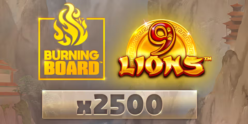 9 Lions Burning Board by VoltEnt, available for your casino platform