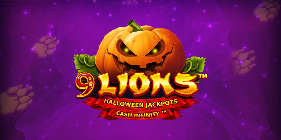 9 Lions Hold the Jackpot Halloween Jackpots by VoltEnt, available for your casino platform