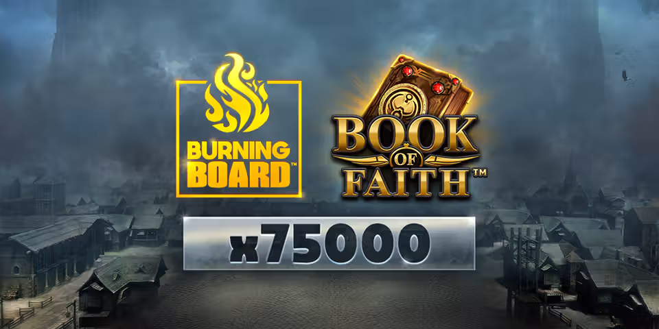 Book of Faith Burning Board by VoltEnt, available for your casino platform