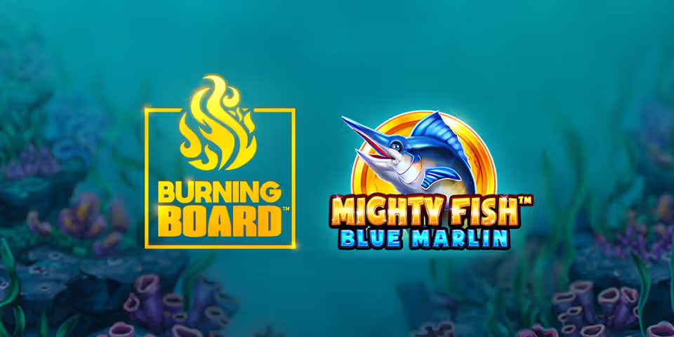 Mighty Fish: Blue Marlin Burning Board by VoltEnt, available for your casino platform