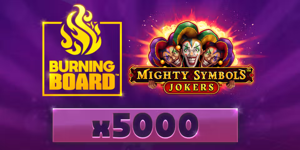 Mighty Symbols: Jokers Burning Board by VoltEnt, available to add to your casino platform