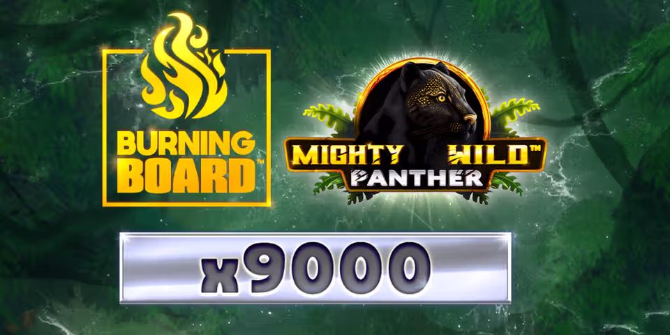 Mighty Wild: Panther Platinum Burning Board by VoltEnt, available for your casino platform