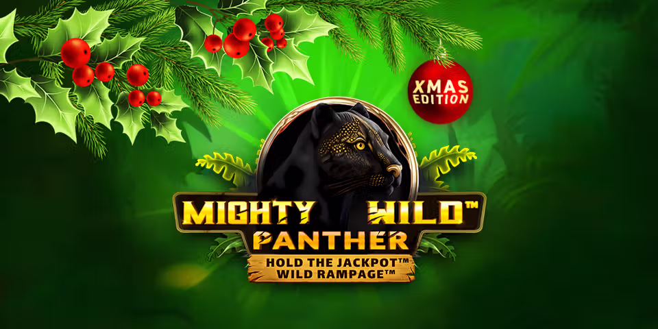 Mighty Wild: Panther Xmas by VoltEnt, available for your casino platform